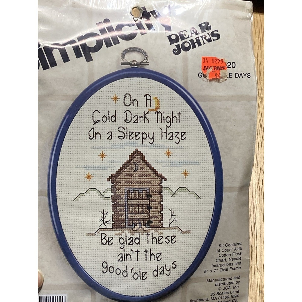 Simplicity DEAR JOHNS 12020 Counted Cross Stitch Kit Vintage ~ Cold Dark Night